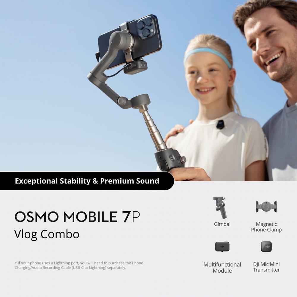 Osmo Mobile 7P Vlog Combo (DJI Mic Mini Transmitter Infinity Black)